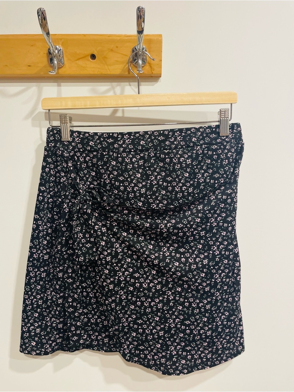 Black Floral Mini Skirt - Women